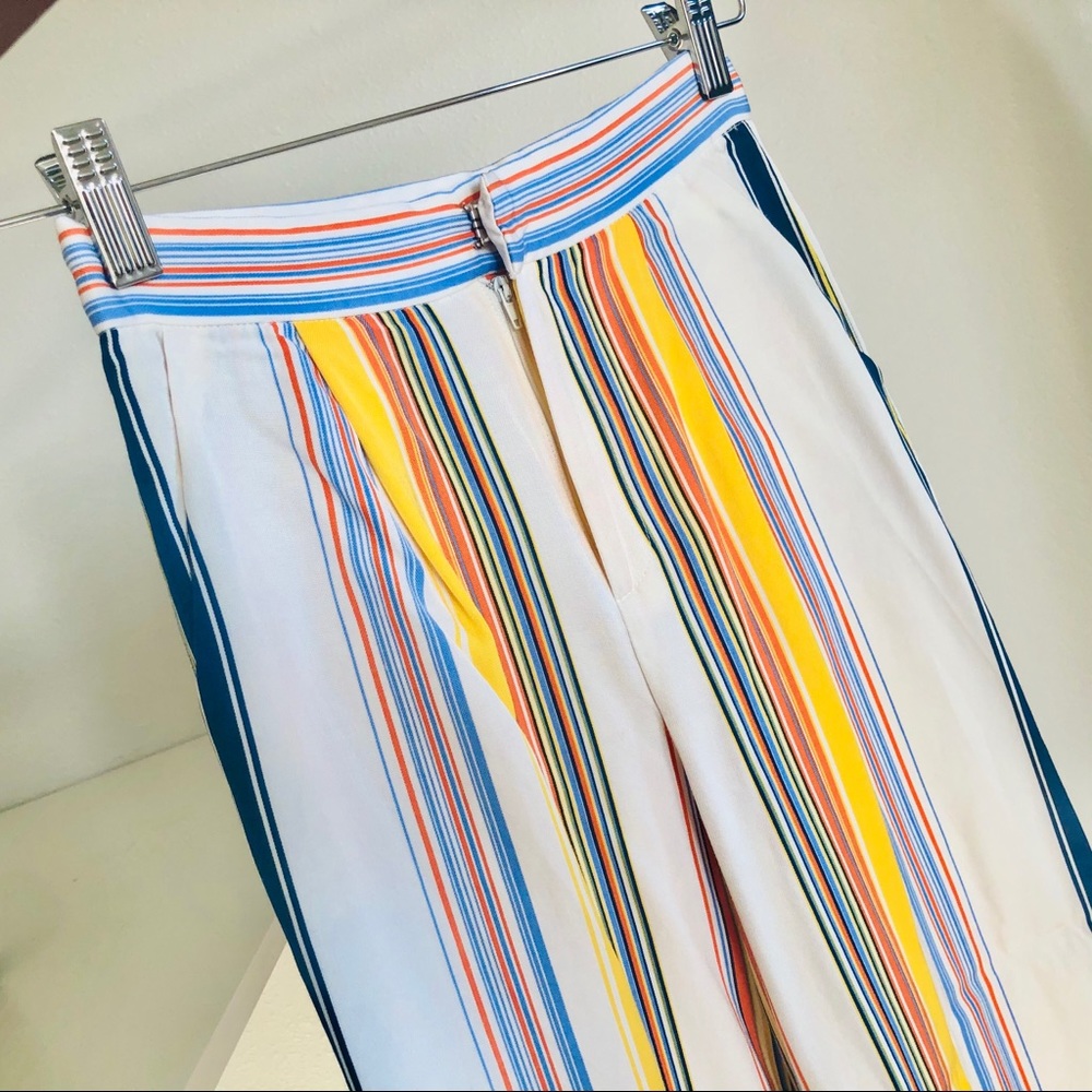 Yellow Multi Strip culotte Pants